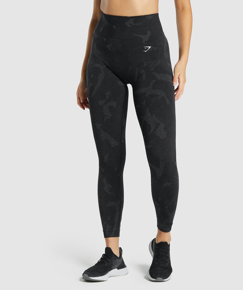 Women's Gymshark Adapt Camo Seamless Leggings Black | USA 2769-ENOJC