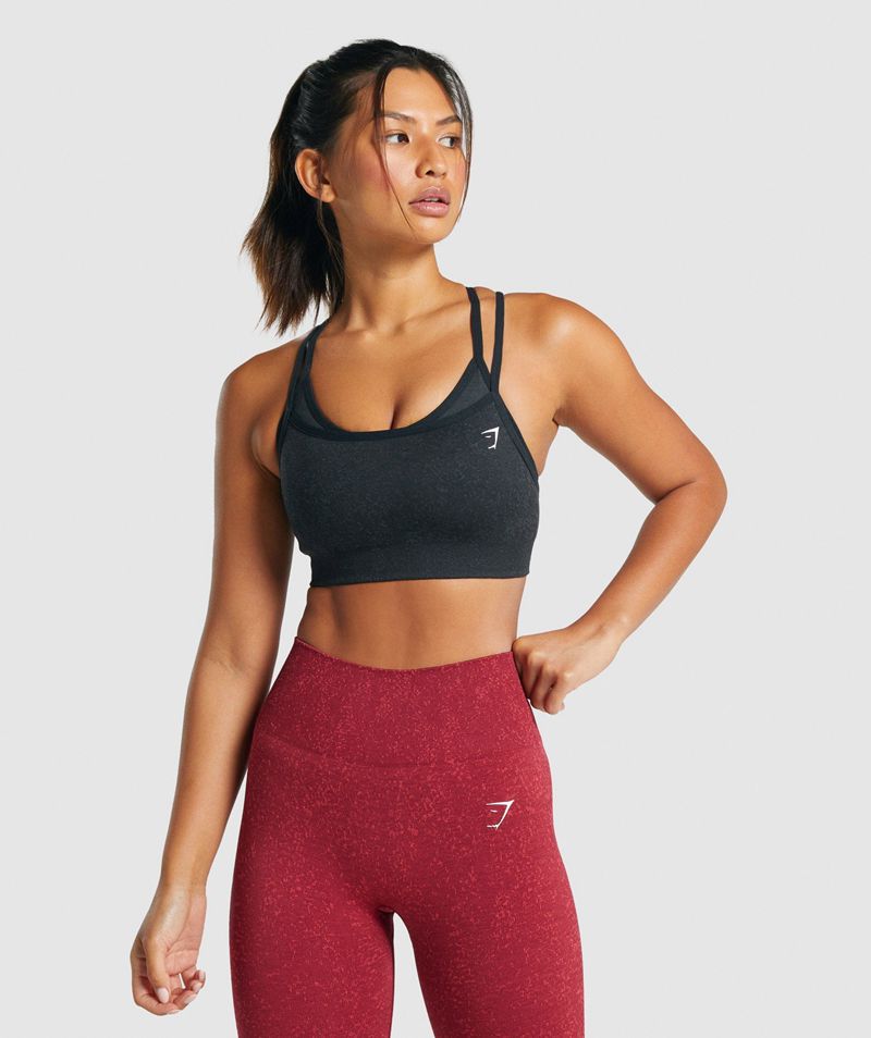 Women's Gymshark Adapt Fleck Seamless Sports Bra Black | USA 2049-XSCPJ