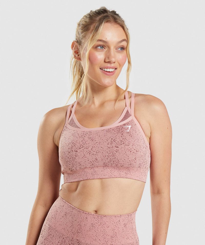 Women's Gymshark Adapt Fleck Seamless Sports Bra Pink | USA 8397-EHSAB