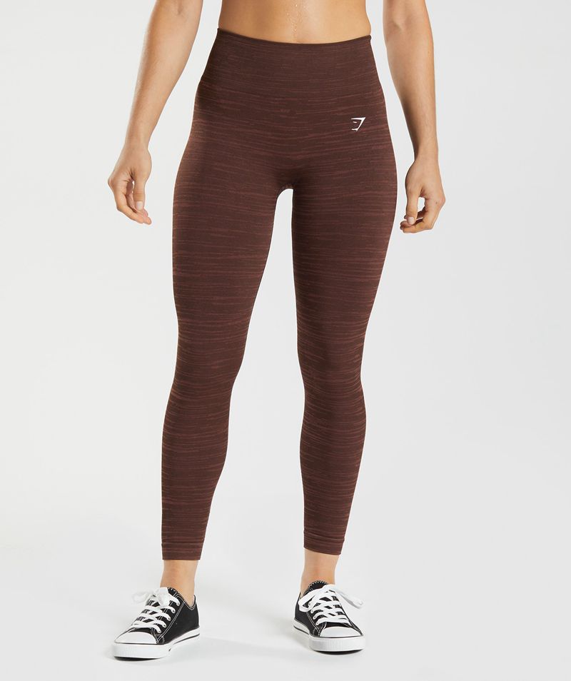 Women's Gymshark Adapt Marl Seamless Leggings Brown | USA 2183-TVBAN