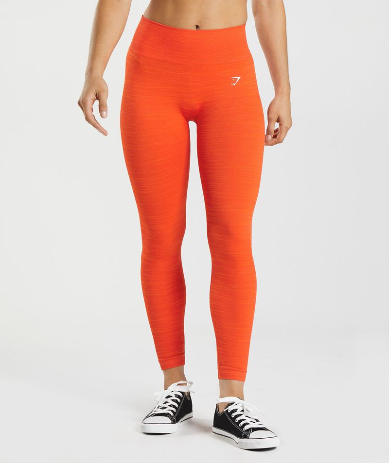 Women's Gymshark Adapt Marl Seamless Leggings Orange | USA 2970-QEDSL