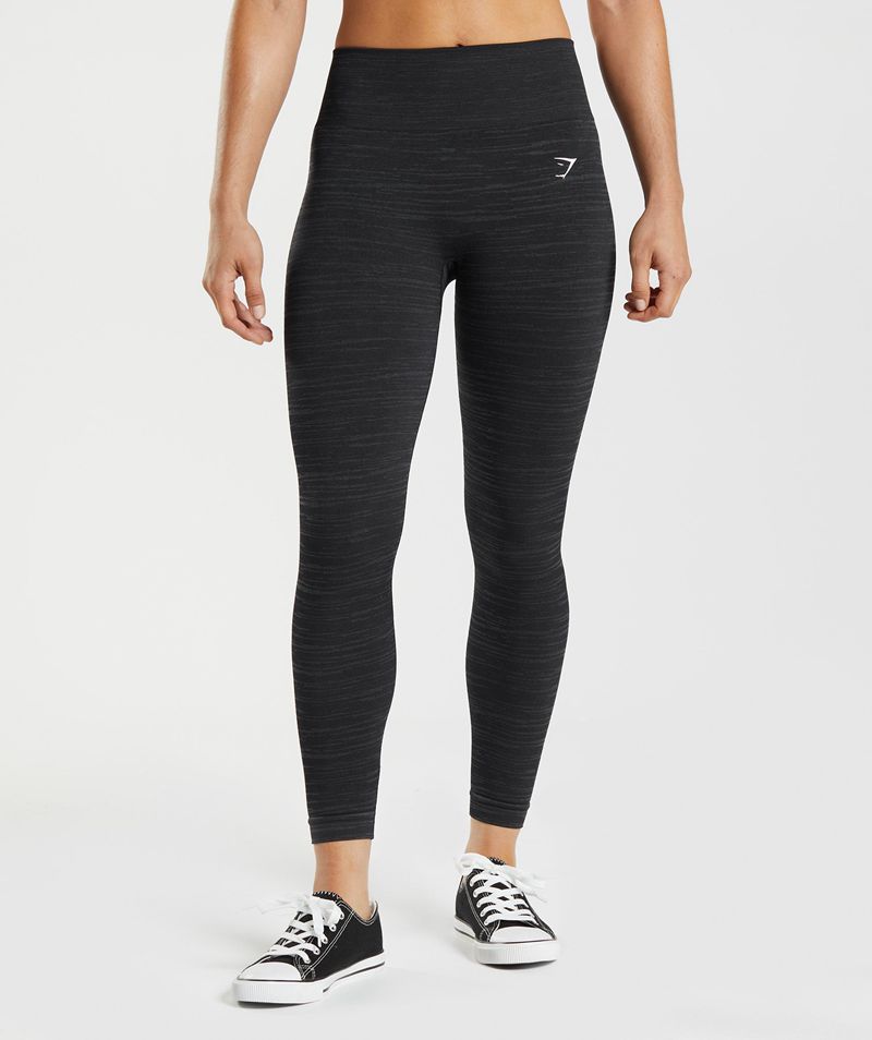 Women's Gymshark Adapt Marl Seamless Leggings Black | USA 7395-WZUAD