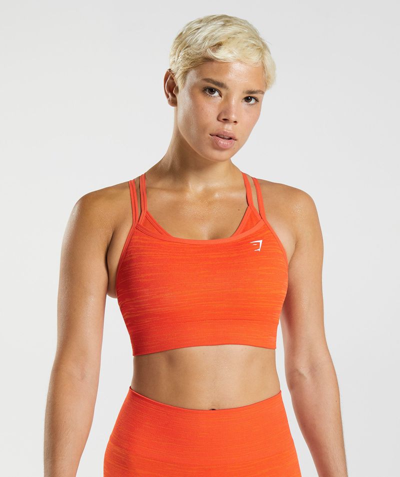 Women's Gymshark Adapt Marl Seamless Sports Bra Orange | USA 2465-VHJTI