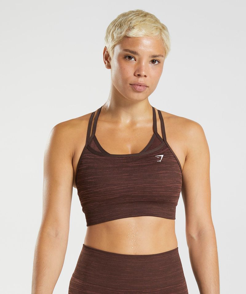 Women's Gymshark Adapt Marl Seamless Sports Bra Brown | USA 2691-LDXKC