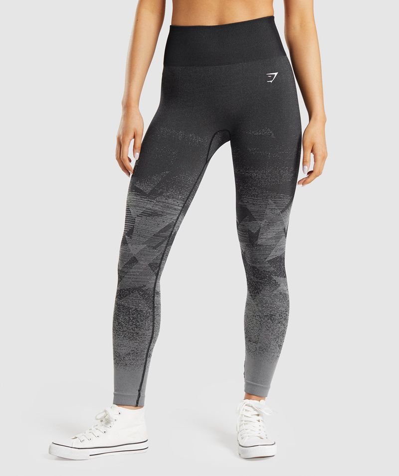 Women's Gymshark Adapt Ombre Seamless Leggings Black | USA 8902-LBWDZ