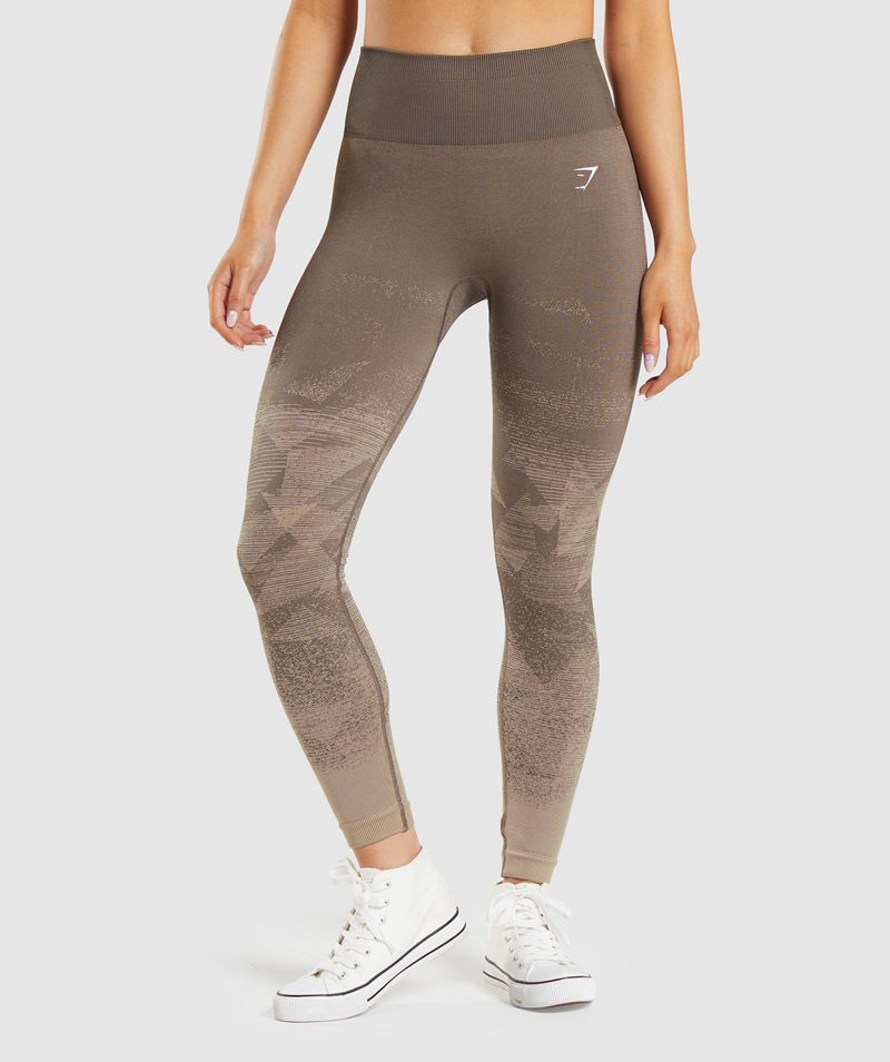 Women's Gymshark Adapt Ombre Seamless Leggings Brown | USA 9406-VWMRF