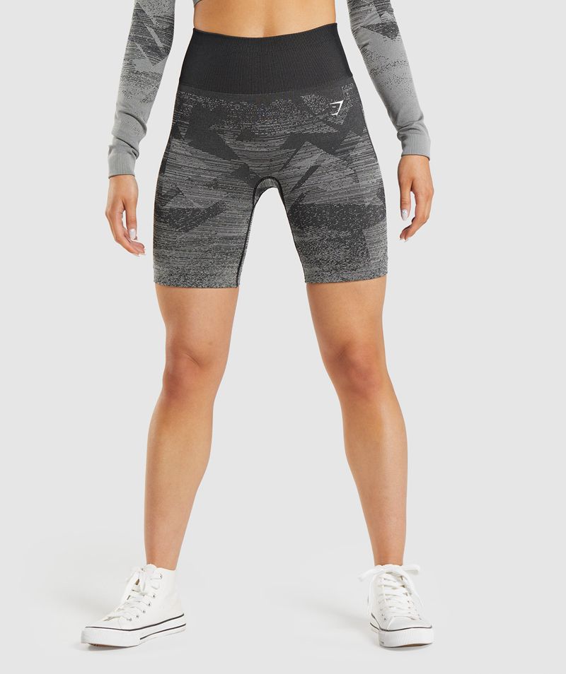 Women's Gymshark Adapt Ombre Seamless Shorts Black | USA 9375-SDJEL