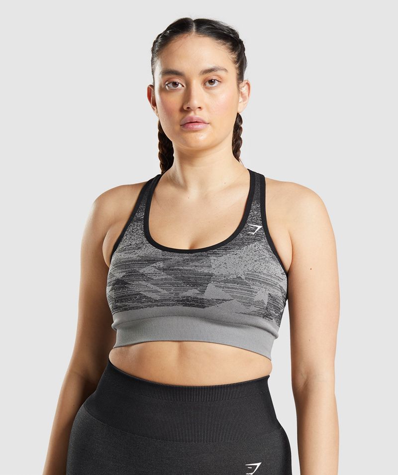 Women's Gymshark Adapt Ombre Seamless Sports Bra Black | USA 3814-XQGHA