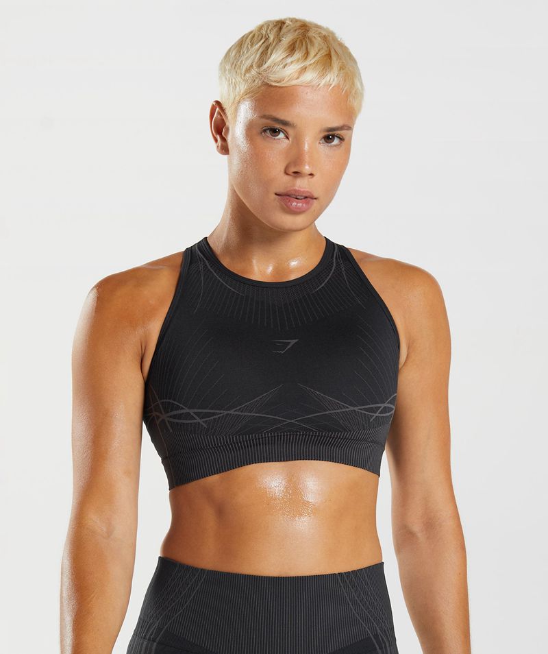 Women's Gymshark Apex Seamless Sports Bra Black | USA 4015-BXFMG