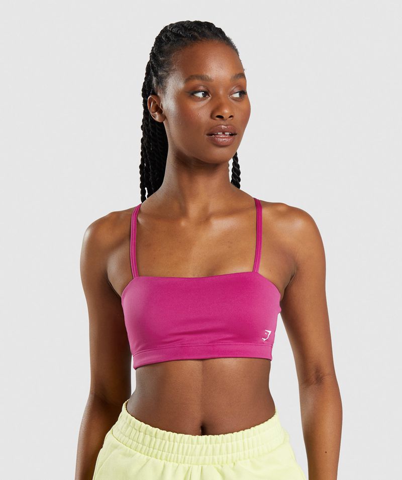 Women's Gymshark Bandeau Sports Bra Pink | USA 8205-AUNFH