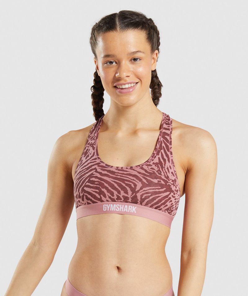 Women's Gymshark Cotton Bralette Sports Bra Pink | USA 4869-RXCZN