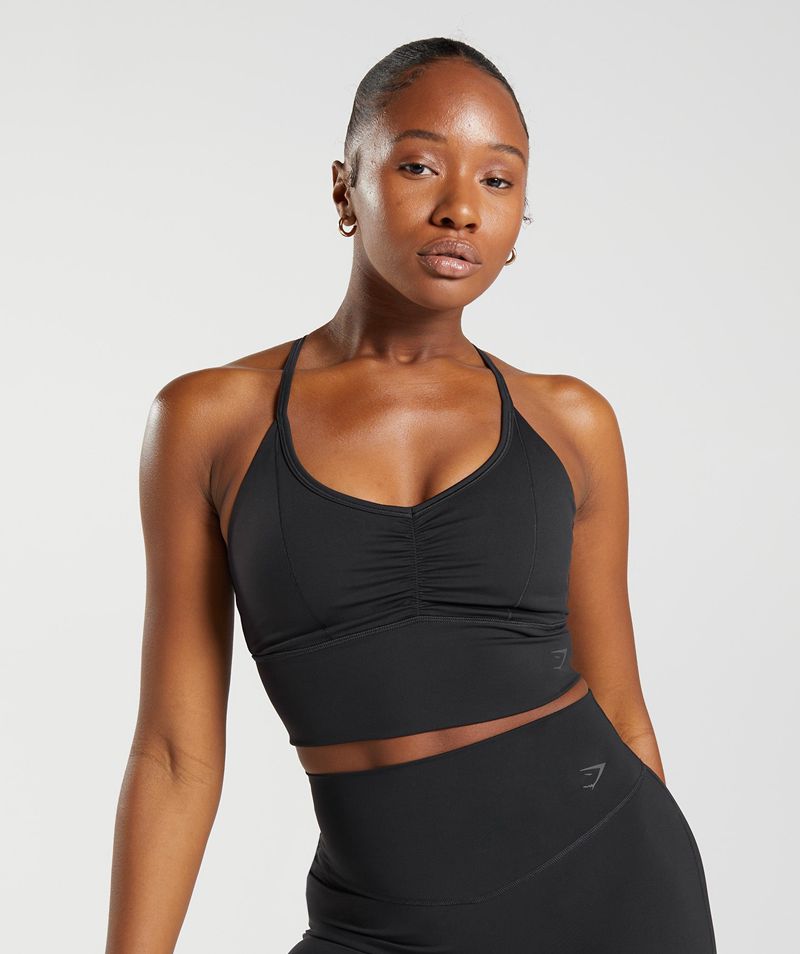 Women's Gymshark Elevate Longline Sports Bra Black | USA 7064-NMLEU