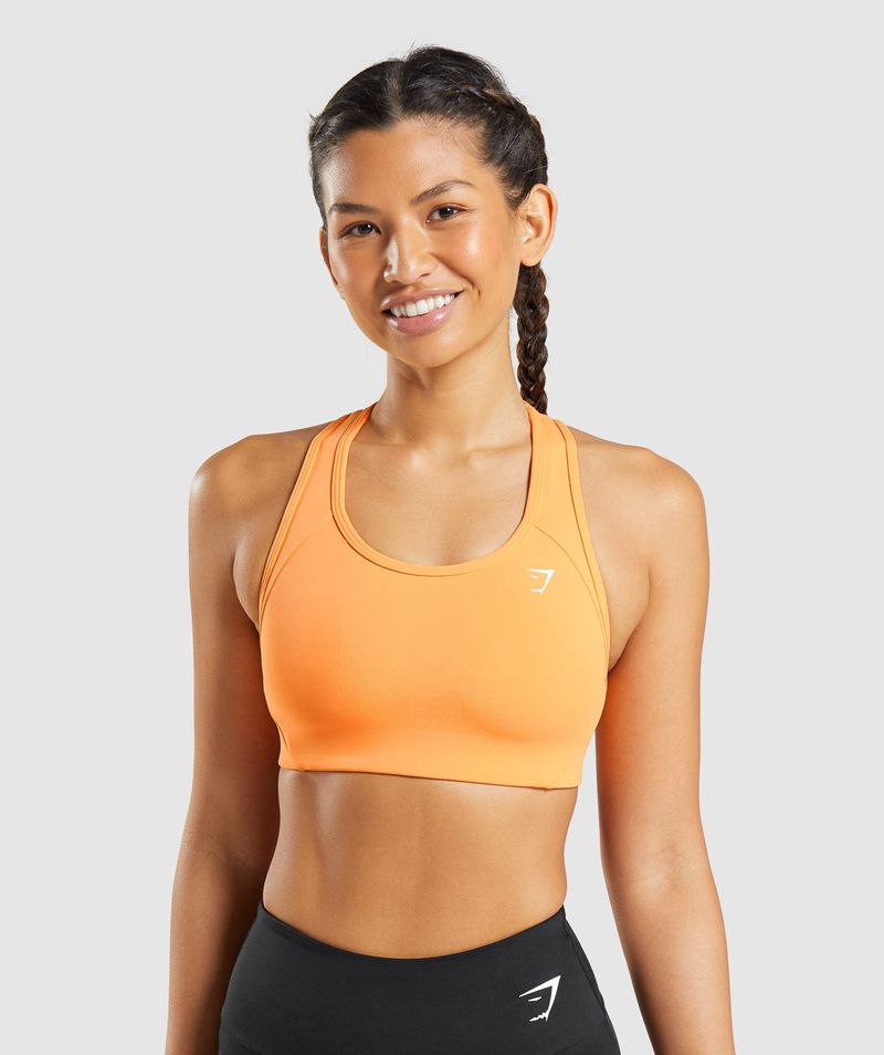 Women's Gymshark Essential Racer Back Sports Bra Orange | USA 1504-ACIKP