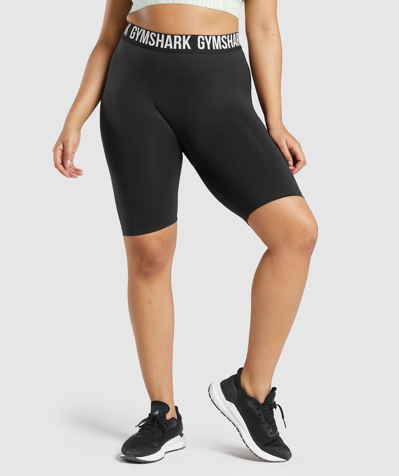 Women's Gymshark Fit Seamless Cycling Shorts Black | USA 8910-LWZOV