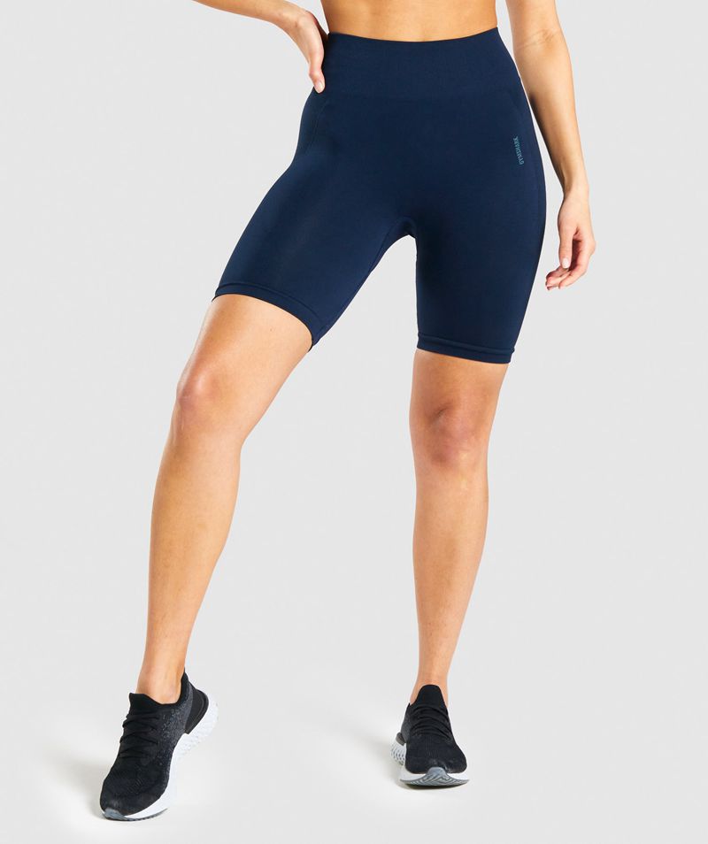 Women's Gymshark Flex Cycling Shorts Navy | USA 5940-HRDEJ