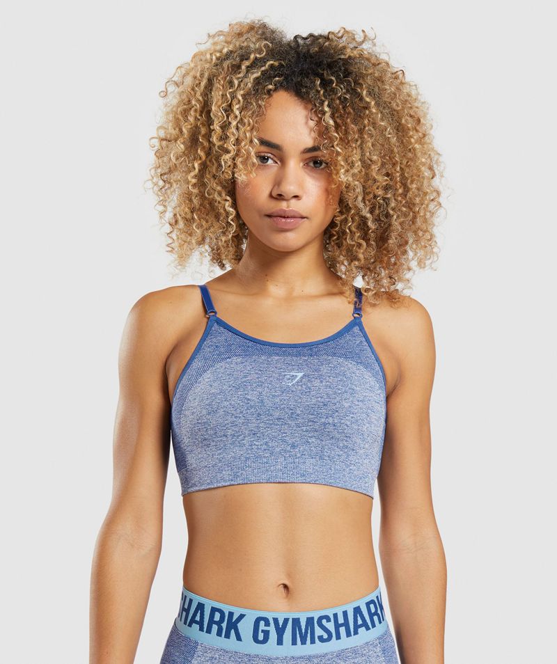 Women's Gymshark Flex Strappy Sports Bra Blue | USA 2953-HKBJI