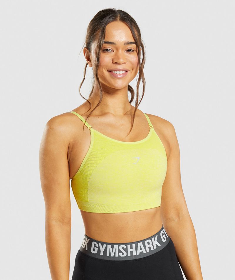 Women's Gymshark Flex Strappy Sports Bra Yellow | USA 5832-QXSJV