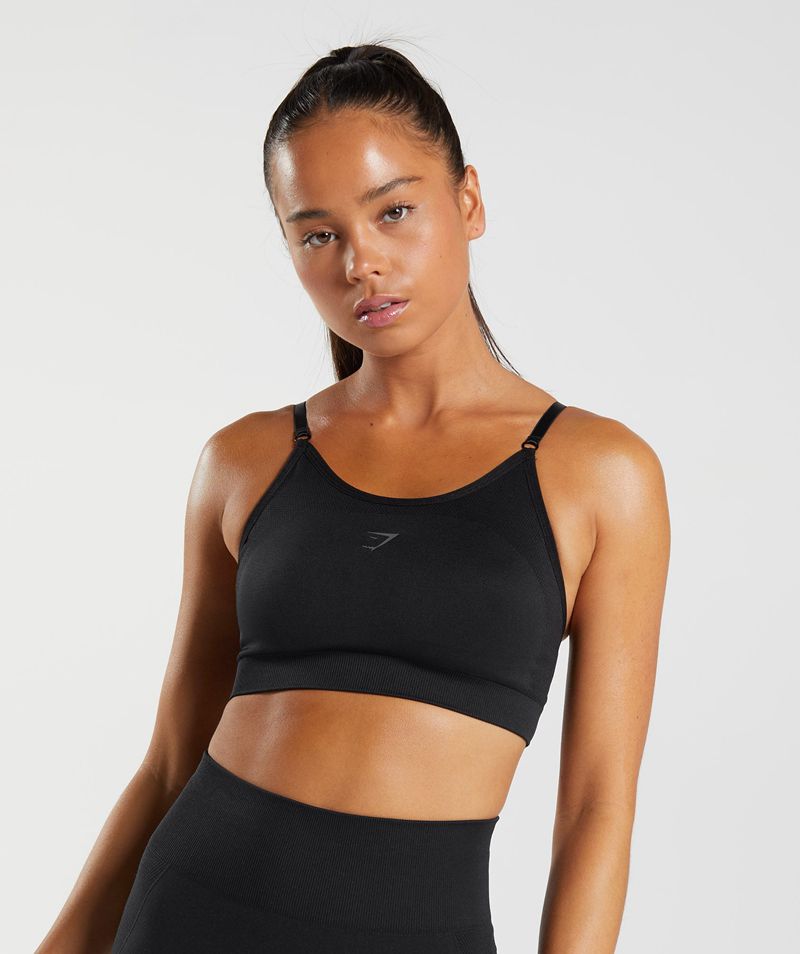 Women's Gymshark Flex Strappy Sports Bra Black | USA 6183-SHXVI