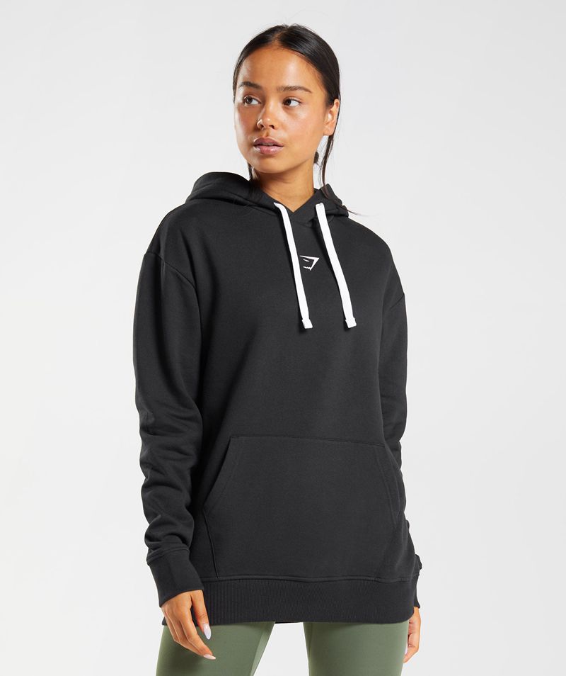 Women's Gymshark Fraction Hoodie Black | USA 3860-BDSJT