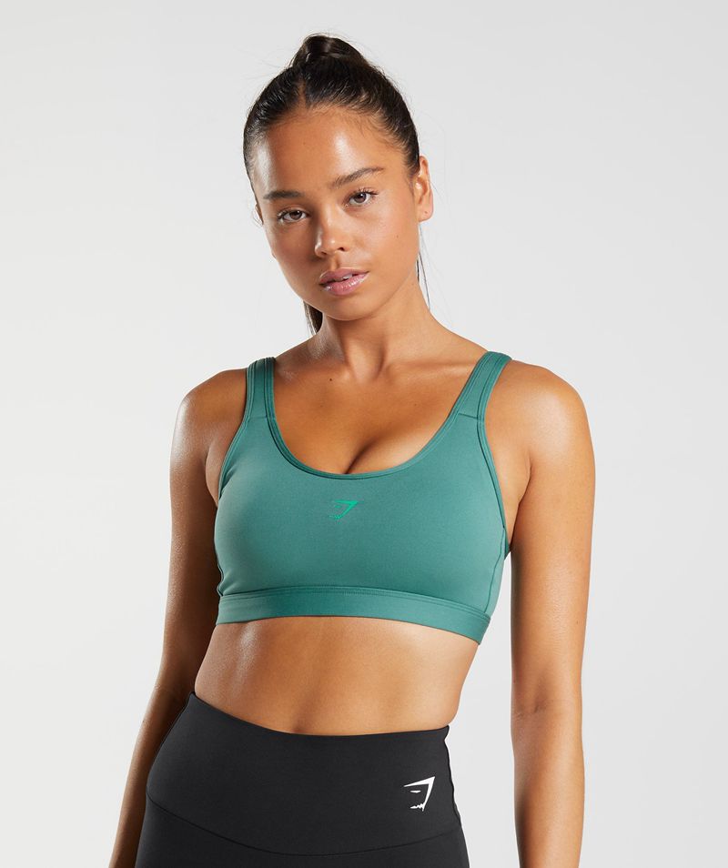 Women's Gymshark Fraction Sports Bra Green | USA 3105-GIKAZ