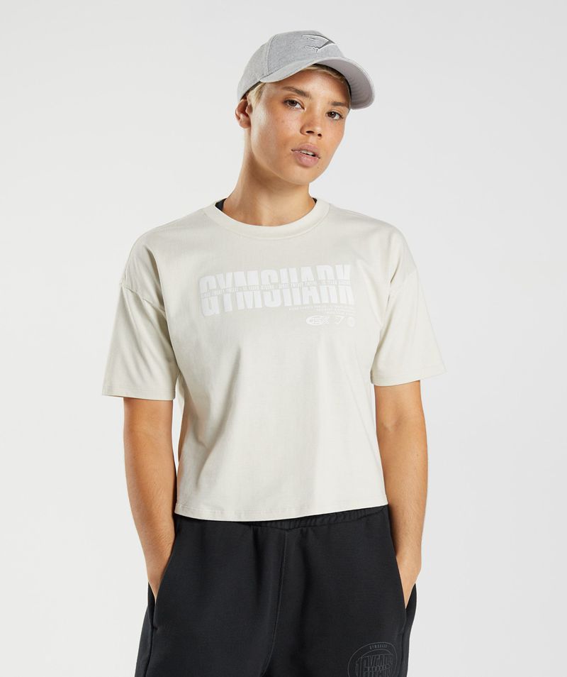 Women's Gymshark Gs10 Year Midi Tops Grey | USA 8459-LDAIC