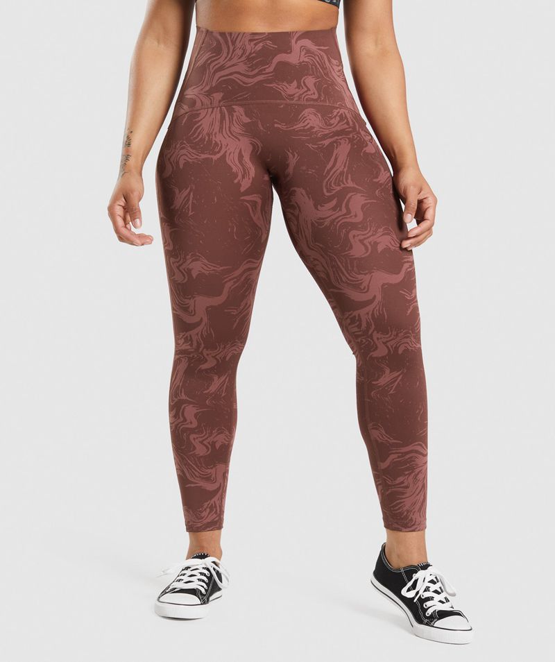 Women's Gymshark Gs Power High Rise Leggings Burgundy | USA 1789-ZVGCI