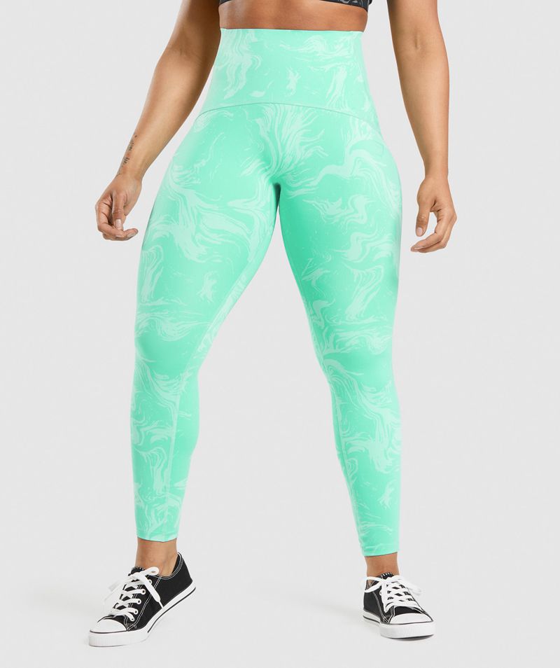 Women's Gymshark Gs Power High Rise Leggings Light Turquoise | USA 4139-NTDCJ