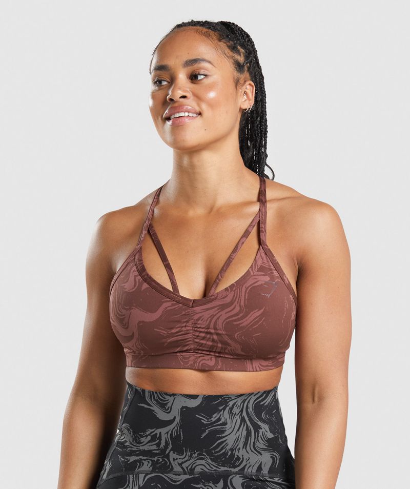 Women's Gymshark Gs Power Sports Bra Burgundy | USA 7584-IAJDL