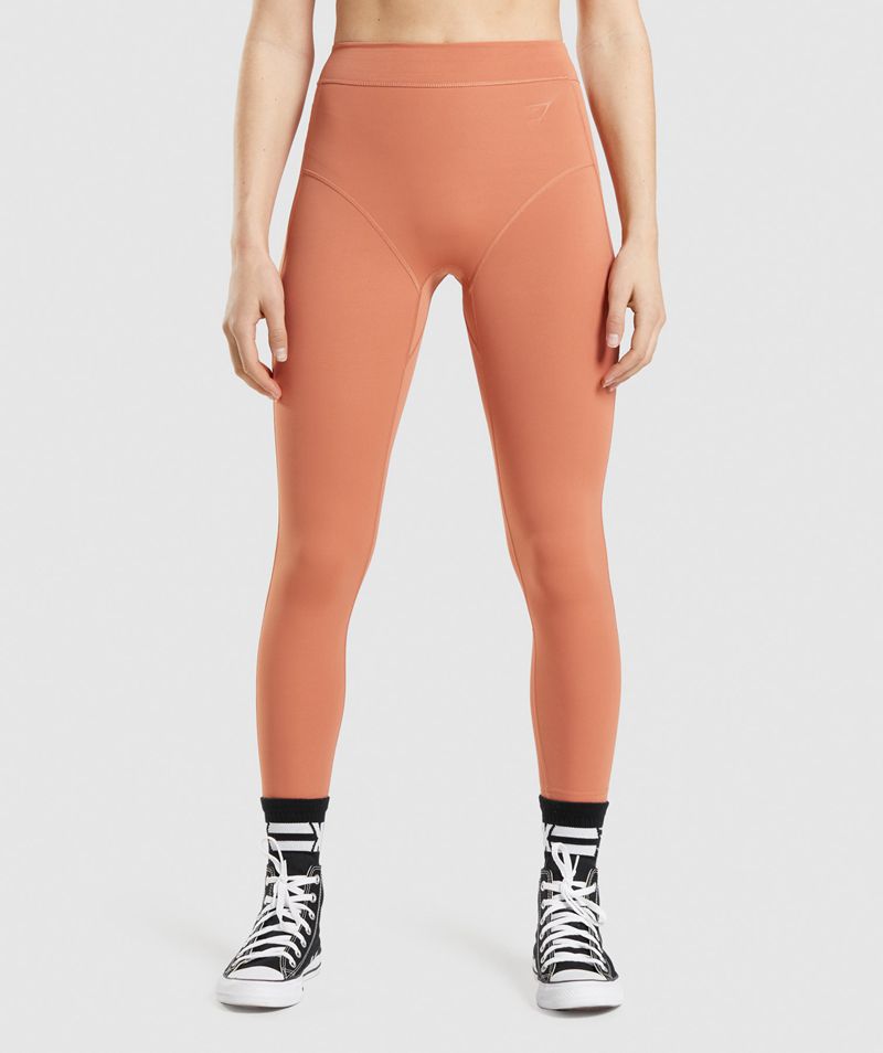 Women's Gymshark Kk Fit 7/8 Leggings Orange | USA 3560-NHVGI