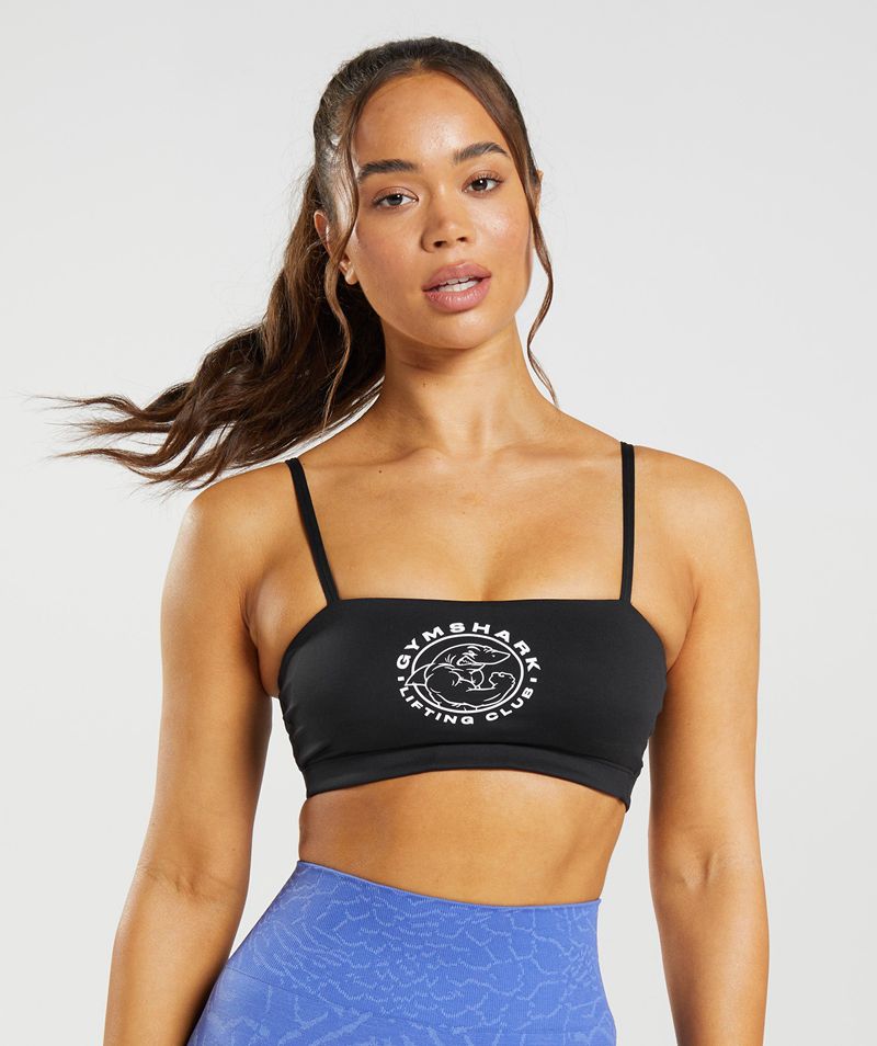 Women's Gymshark Legacy Bandeau Sports Bra Black | USA 2345-XECST