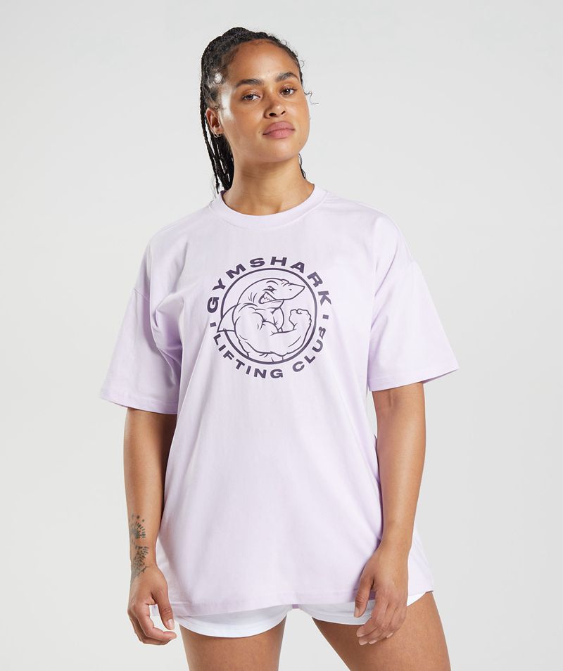 Women's Gymshark Legacy Oversized T-Shirts Purple | USA 5461-JRQZH