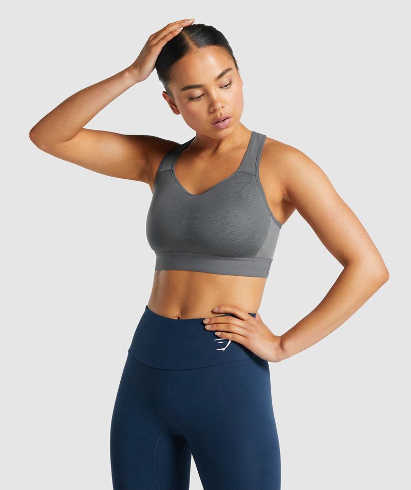 Women's Gymshark Lightweight High Support Sports Bra Grey | USA 5246-ODIUW