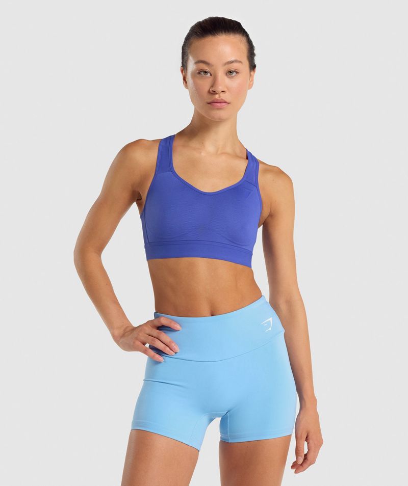 Women's Gymshark Lightweight High Support Sports Bra Dark Blue | USA 8137-EDROX