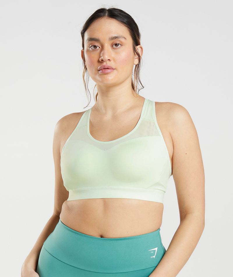 Women's Gymshark Open Back Sports Bra Green | USA 9473-TKYPV