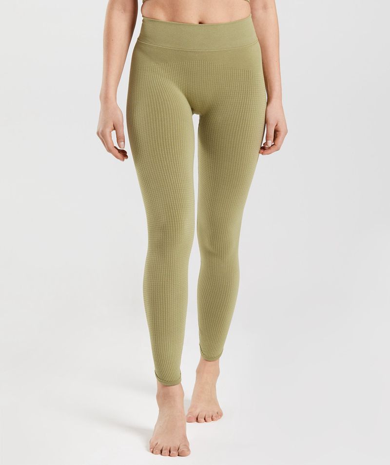 Women's Gymshark Pause Seamless Leggings Green | USA 1386-EDSIW