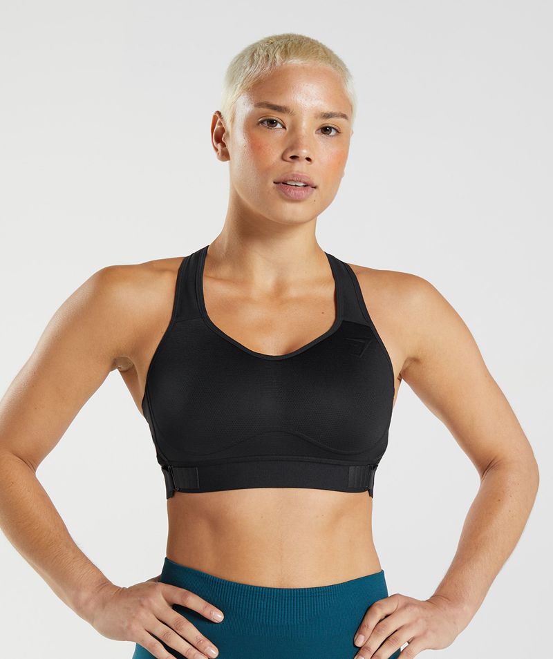 Women's Gymshark Racerback High Support Sports Bra Black | USA 7410-CEGPD