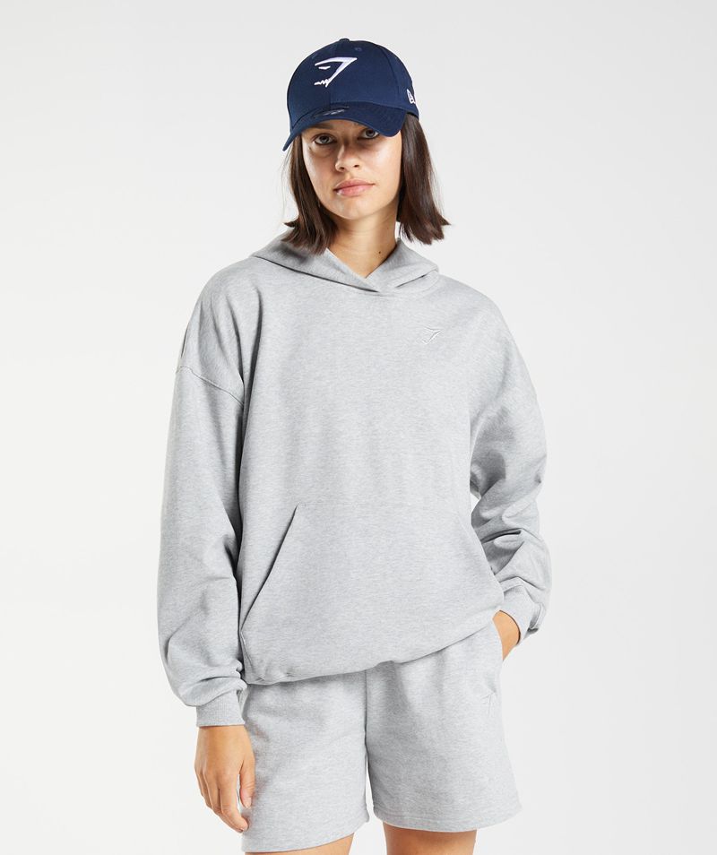 Women's Gymshark Rest Day Sweats Hoodie Light Grey | USA 3658-SZCAY