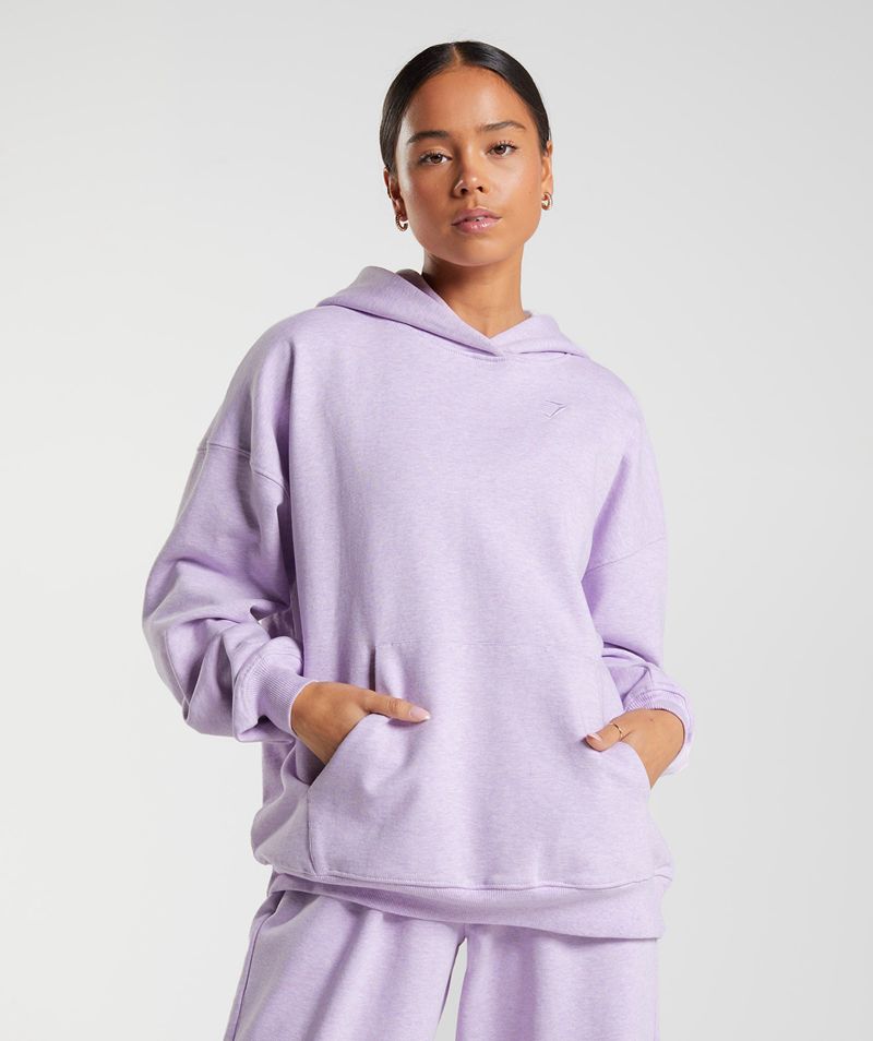 Women's Gymshark Rest Day Sweats Hoodie Purple | USA 5461-CVXIB