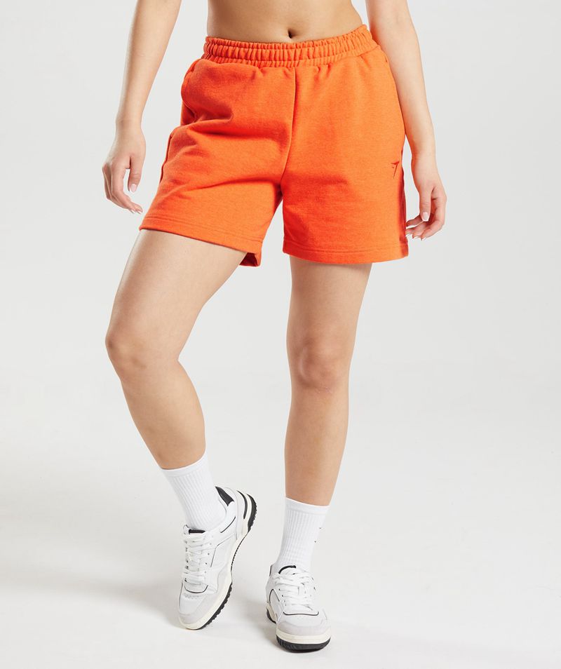 Women's Gymshark Rest Day Sweats Shorts Orange | USA 3218-QIULB