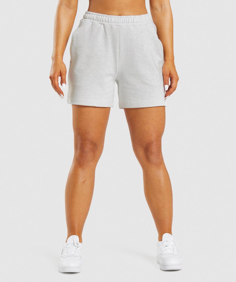 Women's Gymshark Rest Day Sweats Shorts White | USA 3475-MIYNC