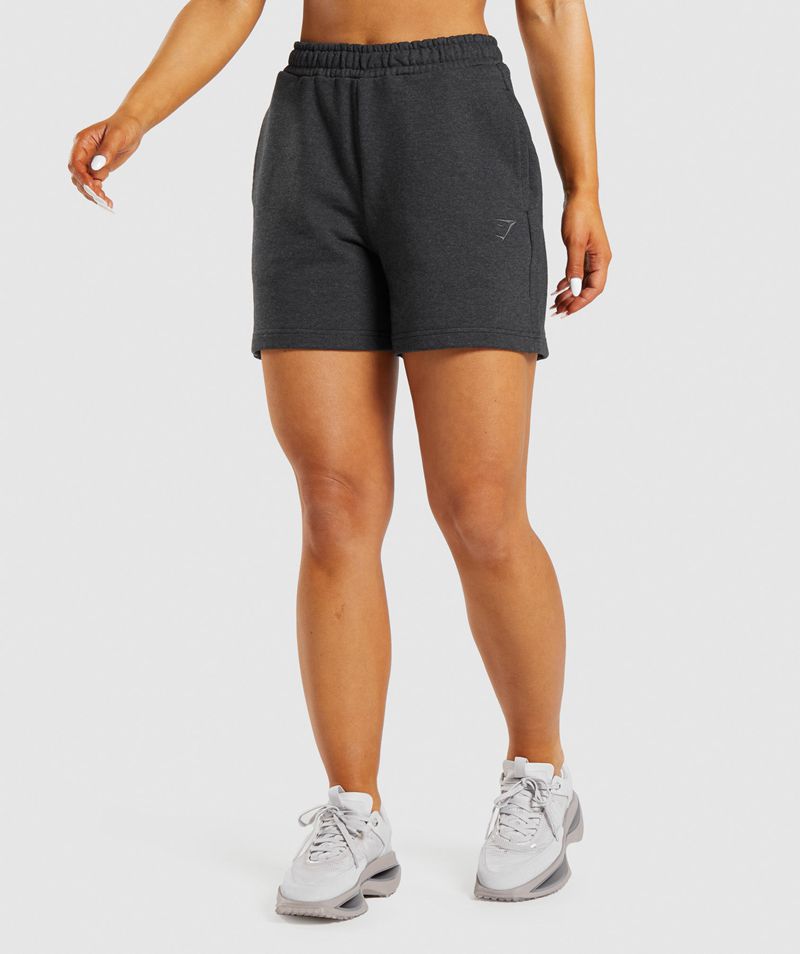 Women's Gymshark Rest Day Sweats Shorts Black | USA 5781-PNKTW