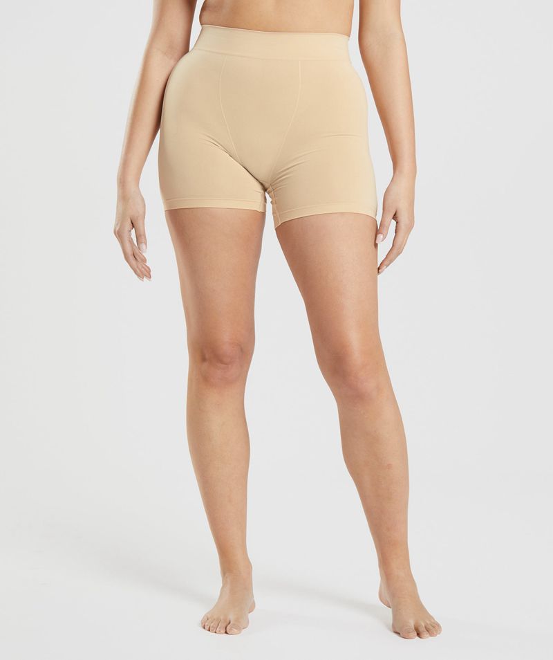 Women's Gymshark Seamless Boxers Underwear Light Brown | USA 4830-TEKQW