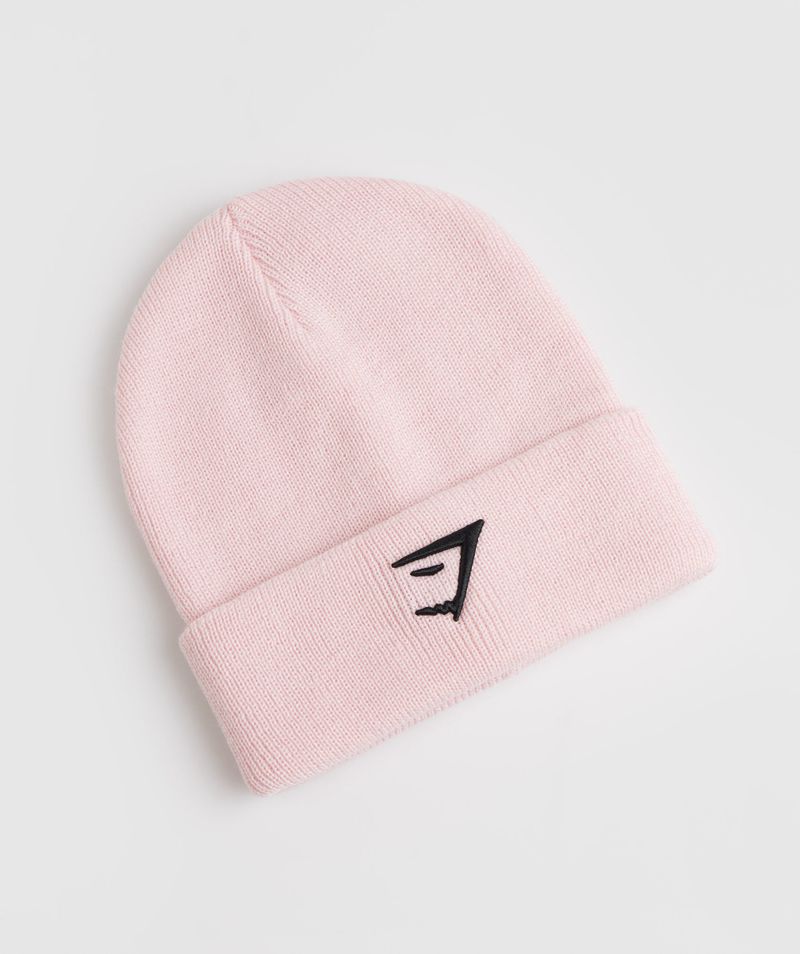 Women's Gymshark Sharkhead Beanie Pink | USA 7190-WENTA