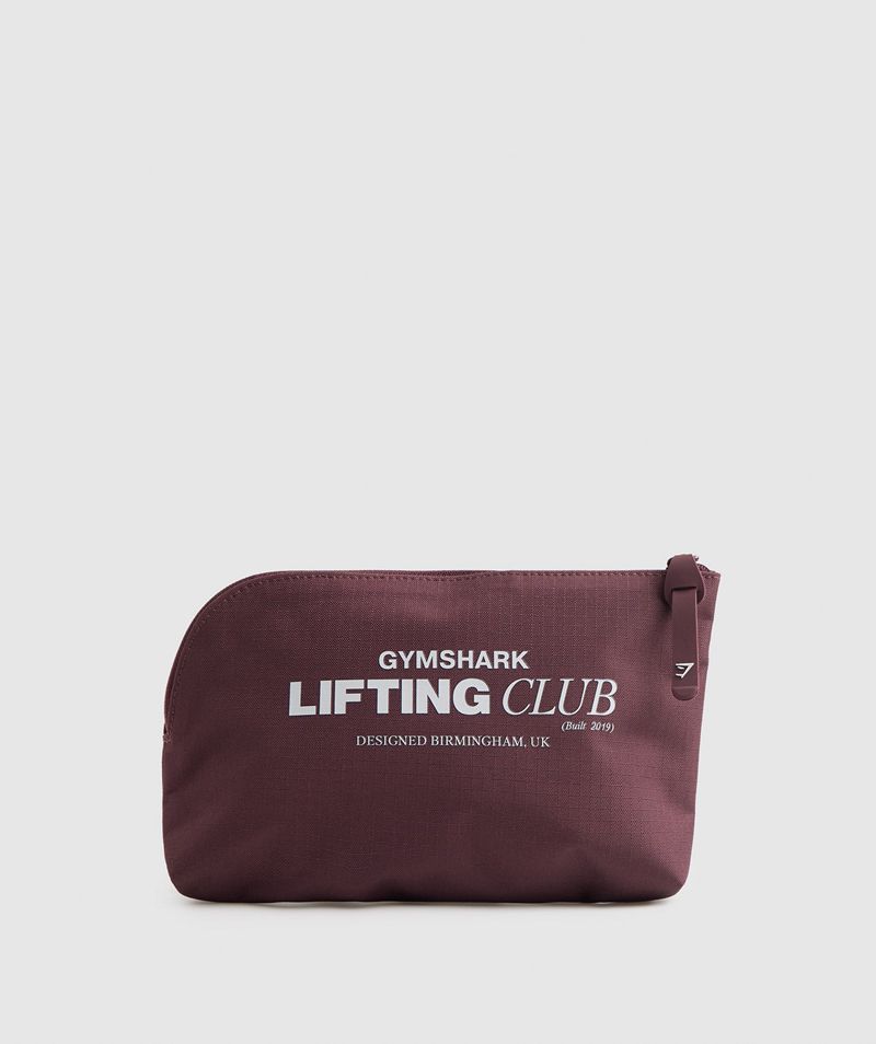 Women's Gymshark Social Club Cosmetic Bags Burgundy | USA 2158-IFCZT