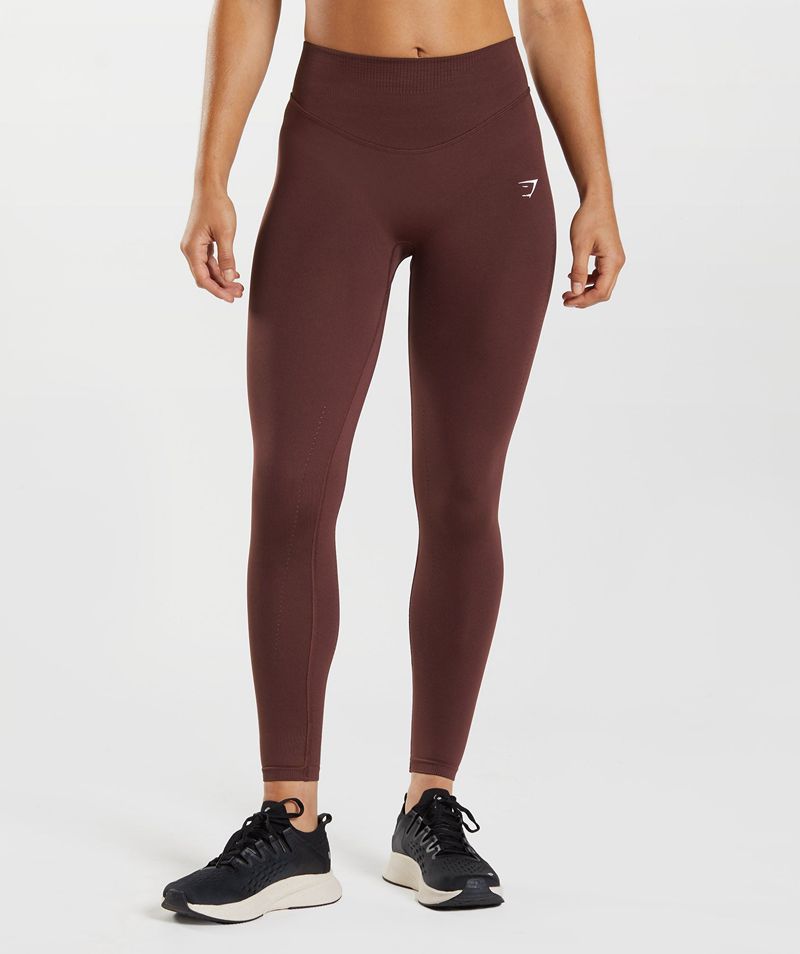 Women's Gymshark Sweat Seamless Sculpt Leggings Burgundy | USA 8649-CUJBW