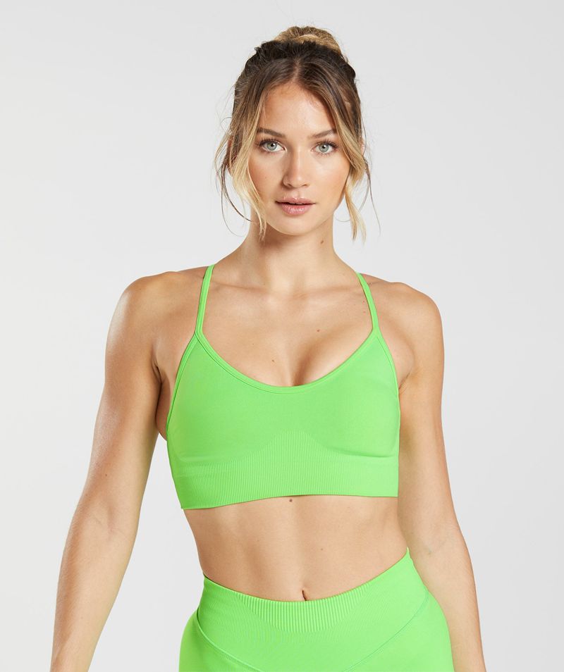 Women's Gymshark Sweat Seamless Sports Bra Light Green | USA 5784-XHGYR