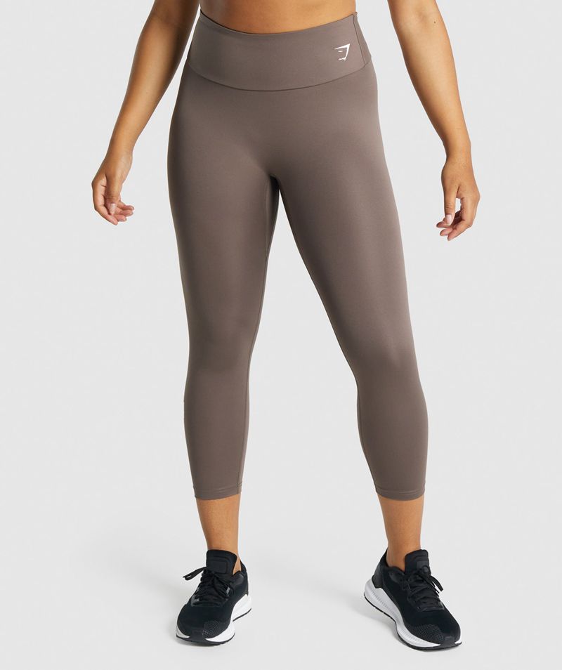 Women's Gymshark Training 7/8 Leggings Brown | USA 8407-RNTWM