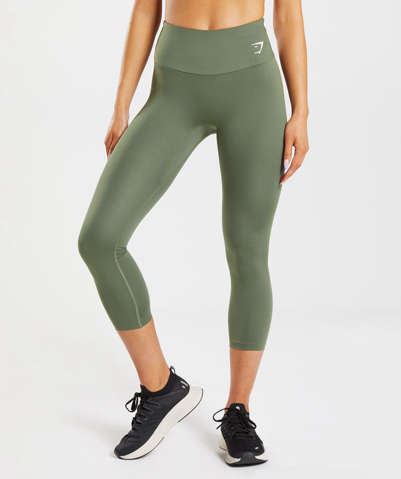 Women's Gymshark Training 7/8 Leggings Olive | USA 2904-RQXEK