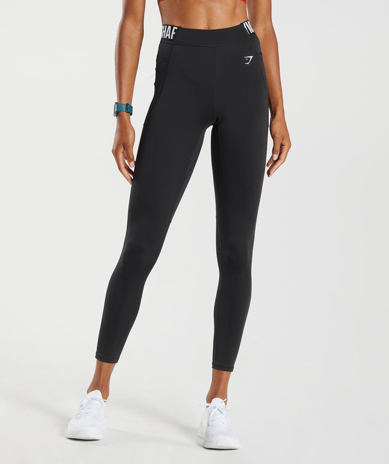 Women's Gymshark Training Brandmark Leggings Black | USA 2710-KUQHV