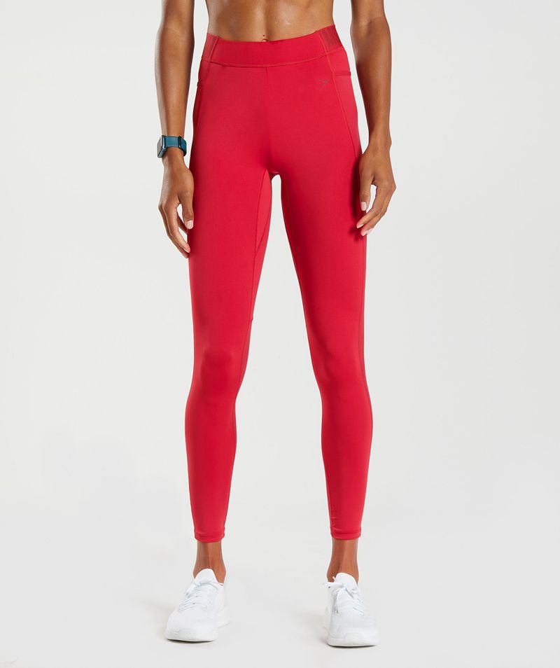 Women's Gymshark Training Brandmark Leggings Red | USA 5098-TDLBS